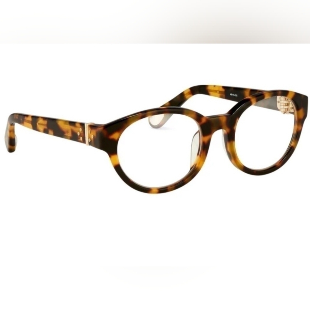 Linda Farrow x Ann Demeulemeester Tortoiseshell Oval Optical Eyeglass Frame - Picture 15 of 16